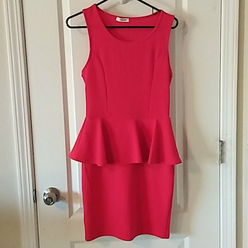Red peplum dress